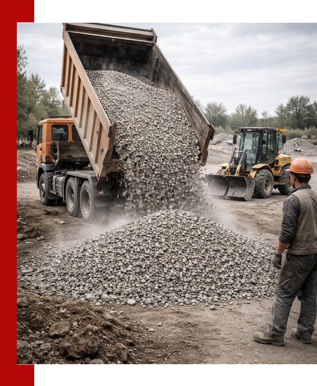 Доставка щебня в Соли-Илецке крупными и мелкими фракциями