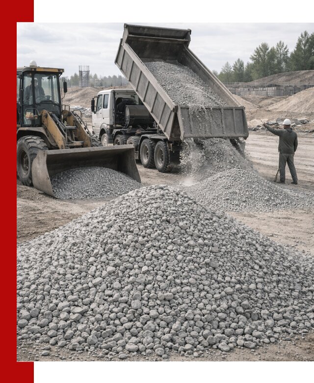 Доставка известнякового щебня фр. 5–20 в Соли-Илецке