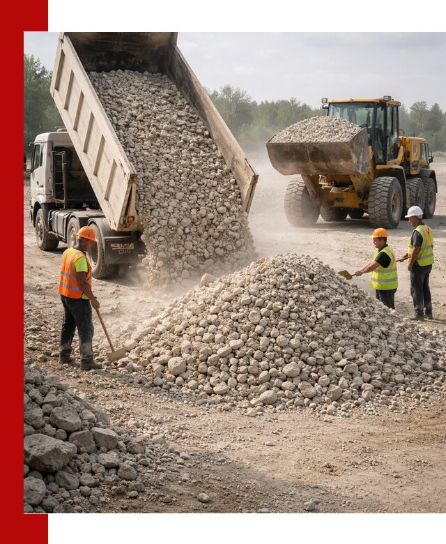 Доставка известнякового щебня фр. 40-70 в Соли-Илецке