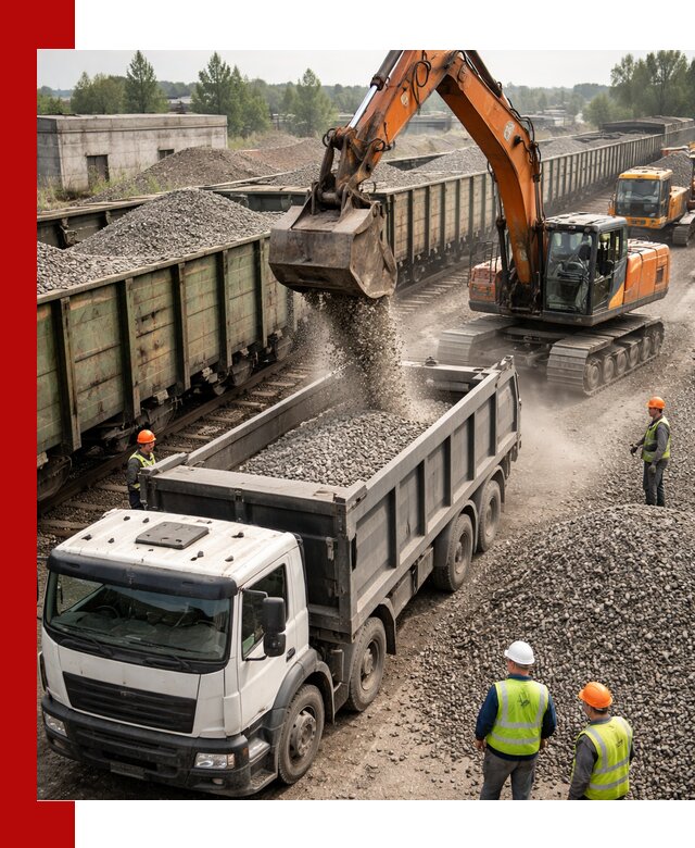 Железнодорожный щебень фракция 25–60 для поставок в Соли-Илецке