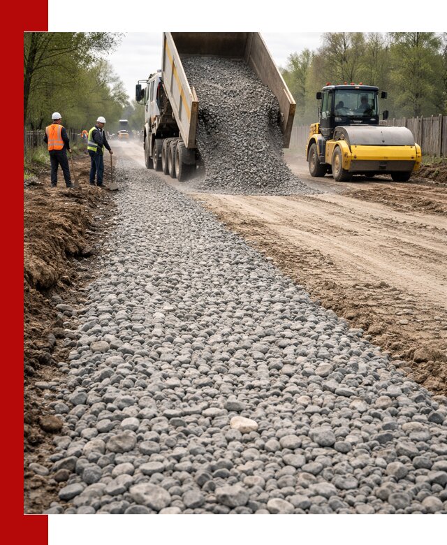Доставка щебня для отсыпки дорог в Соли-Илецке высокого качества