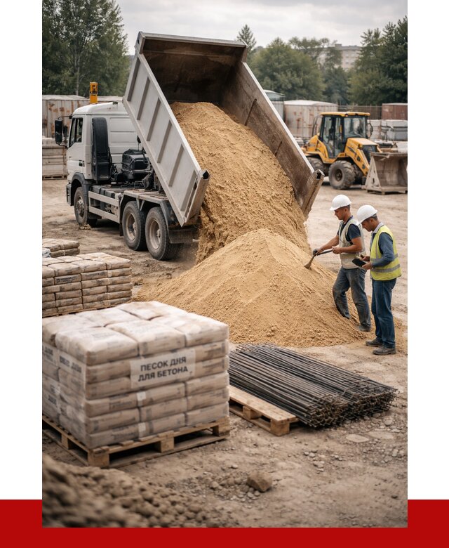 Песок для бетона в Соли-Илецке от 2605 р. с доставкой, ПРОНЕРУДСои