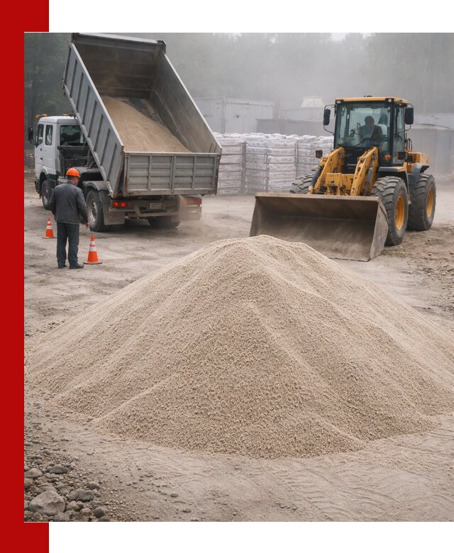 Кварцевый песок фракция 0–8 для стройработ в Соли-Илецке