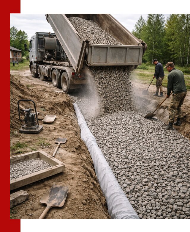 Гравий для дренажа с доставкой в Соли-Илецке качественный и недорогой