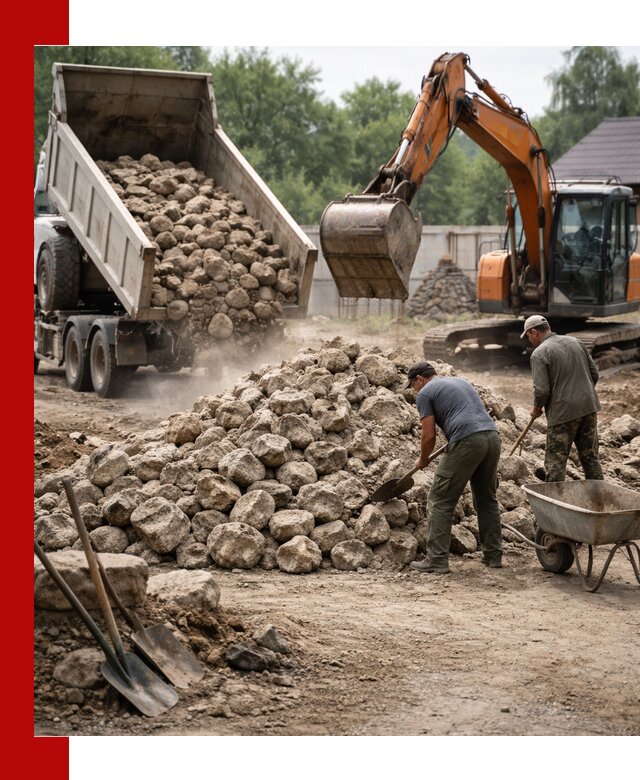 Доставка и разгрузка бутового камня в Соли-Илецке