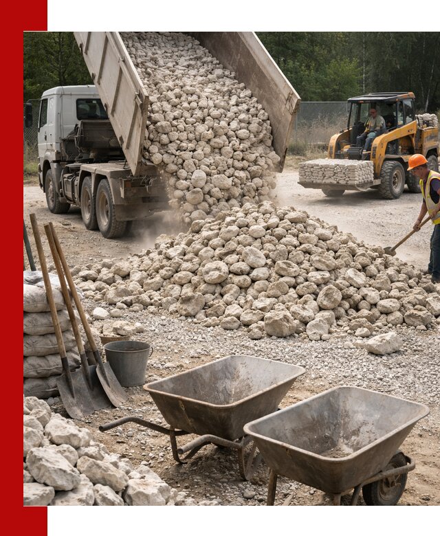 Доставка и продажа бутового известнякового камня в Соли-Илецке