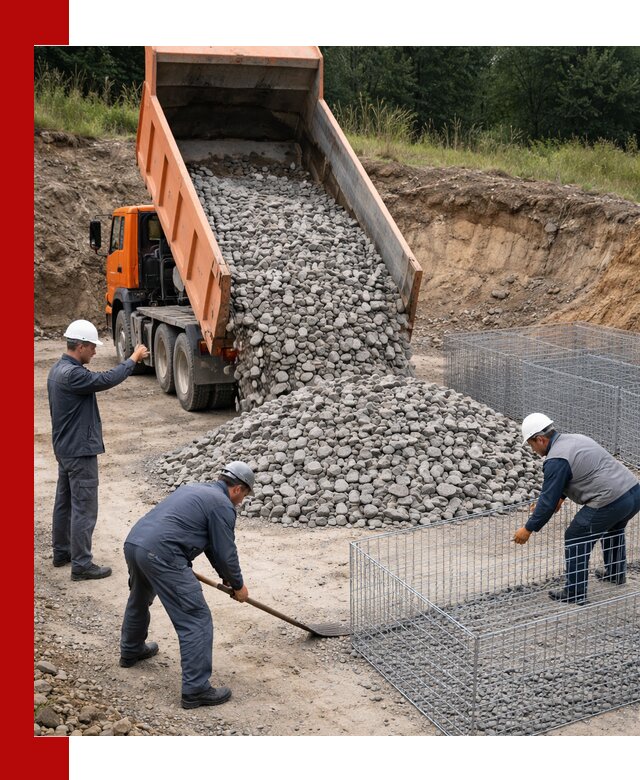 Камень для габионов с доставкой в Соли-Илецке быстро и надёжно