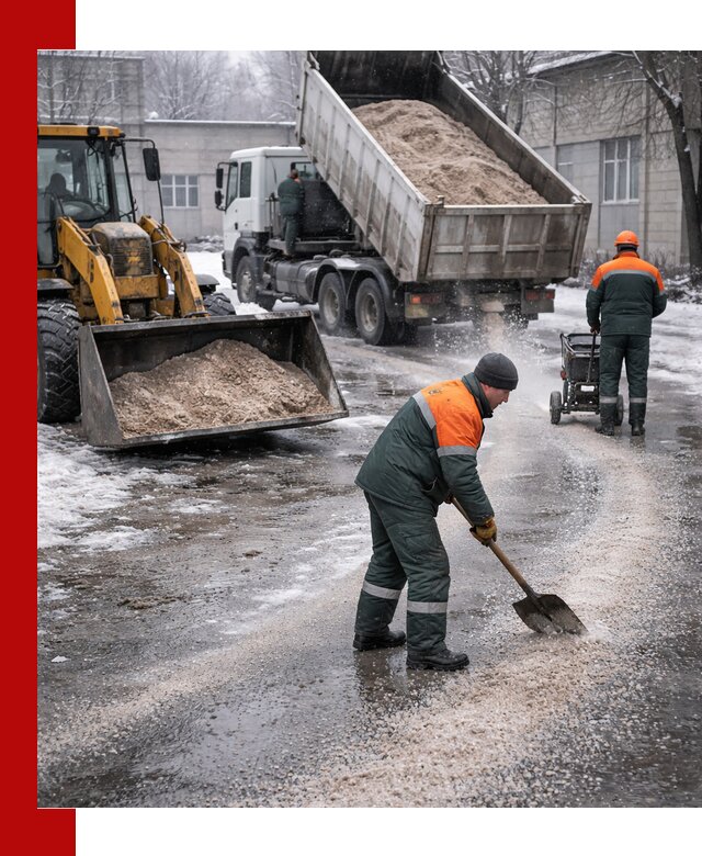 Реагент против гололеда с доставкой и нанесением в Соли-Илецке