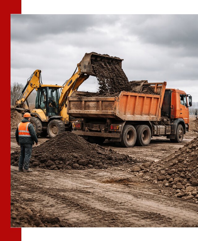 Вывоз грунта и строительного мусора в Соли-Илецке грузовыми самосвалами